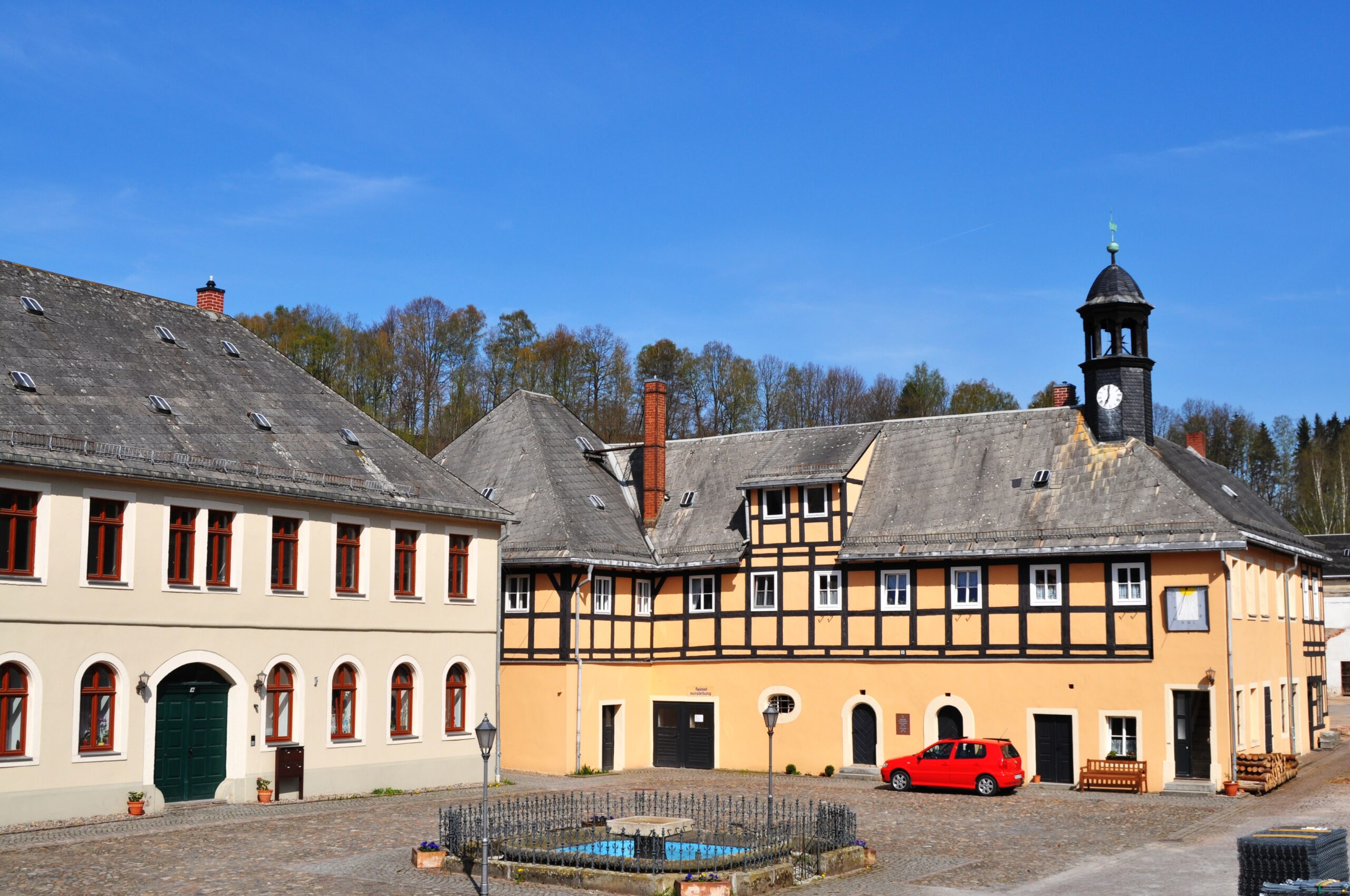 Historischer Platz im Blaufarbenwerk Zschopenthal, Waldkirchen